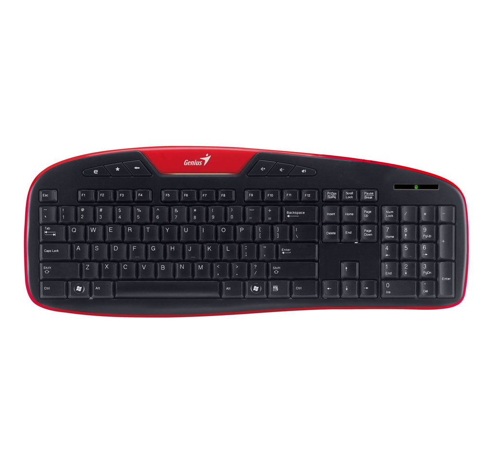 TECLADO GENIUS MULTIMEDIA ROJO KB-M205