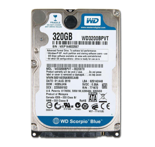 DISCO DURO 320GB 2.5" WESTERN DIGITAL
