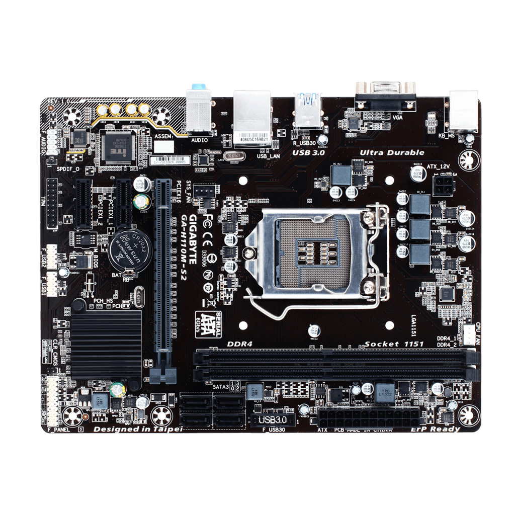 MOTHERBOARD GIGABYTE H110M-S2 1151 DDR4 - Imagen 2