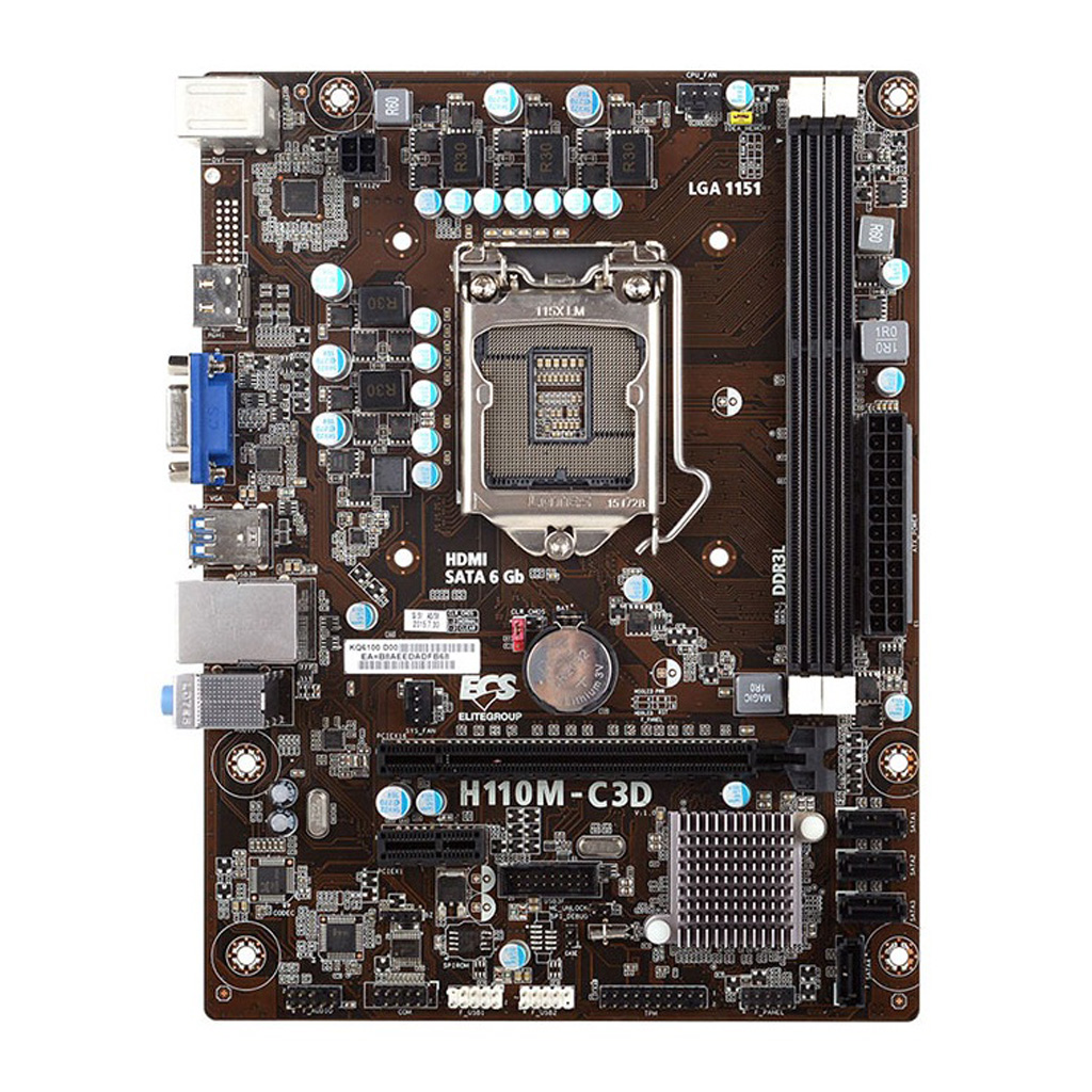 MOTHER BOARD ECS H110M-C3D 1151 DDR3 - Imagen 3