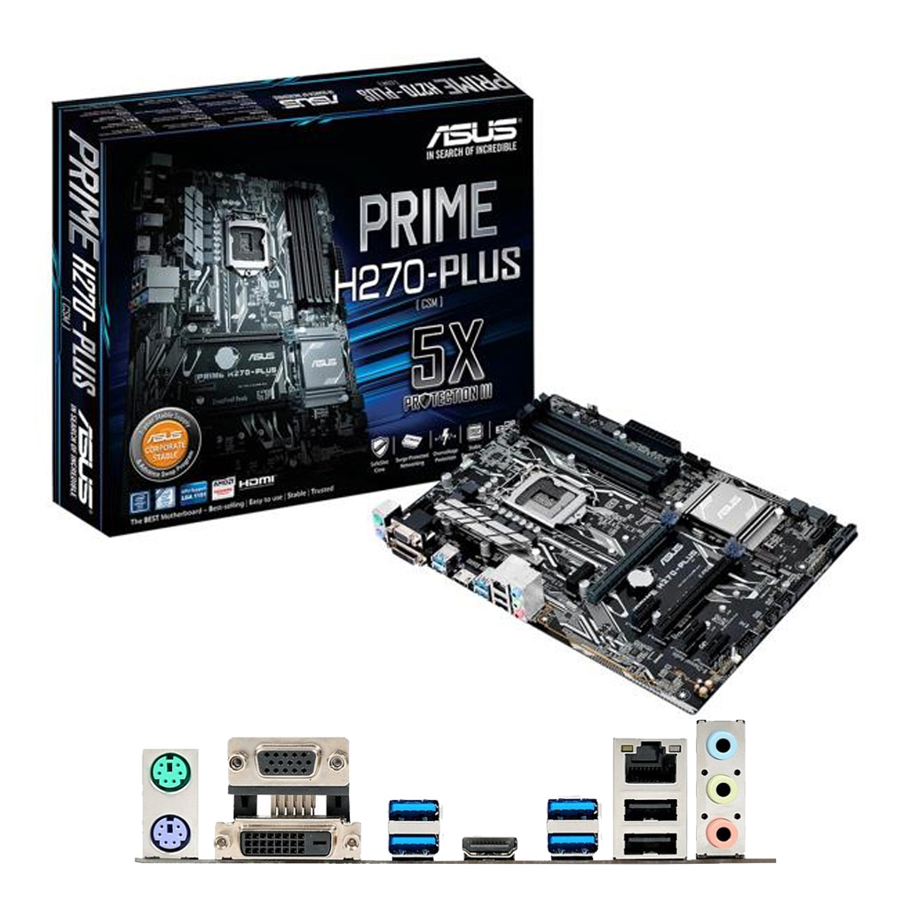 MOTHER BOARD ASUSH270-PLUS/CSM 1151 DDR4