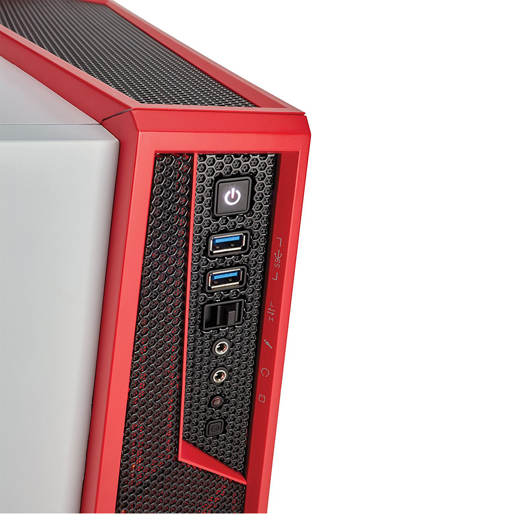 Corsair Carbide Spec-Alpha - Caja de PC, Mid-Tower ATX, Ventana Lateral,  Blanco y Rojo