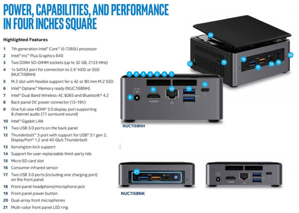 MINI PC INTEL NUC INTEL I5-7260U 2.2GHz - Imagen 4