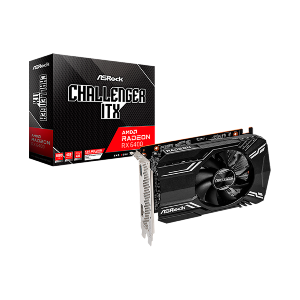 TARJETA DE VIDEO 4GB ASROCK RX6400/ITX CHALLENGER NO REQUIERE FUENTE