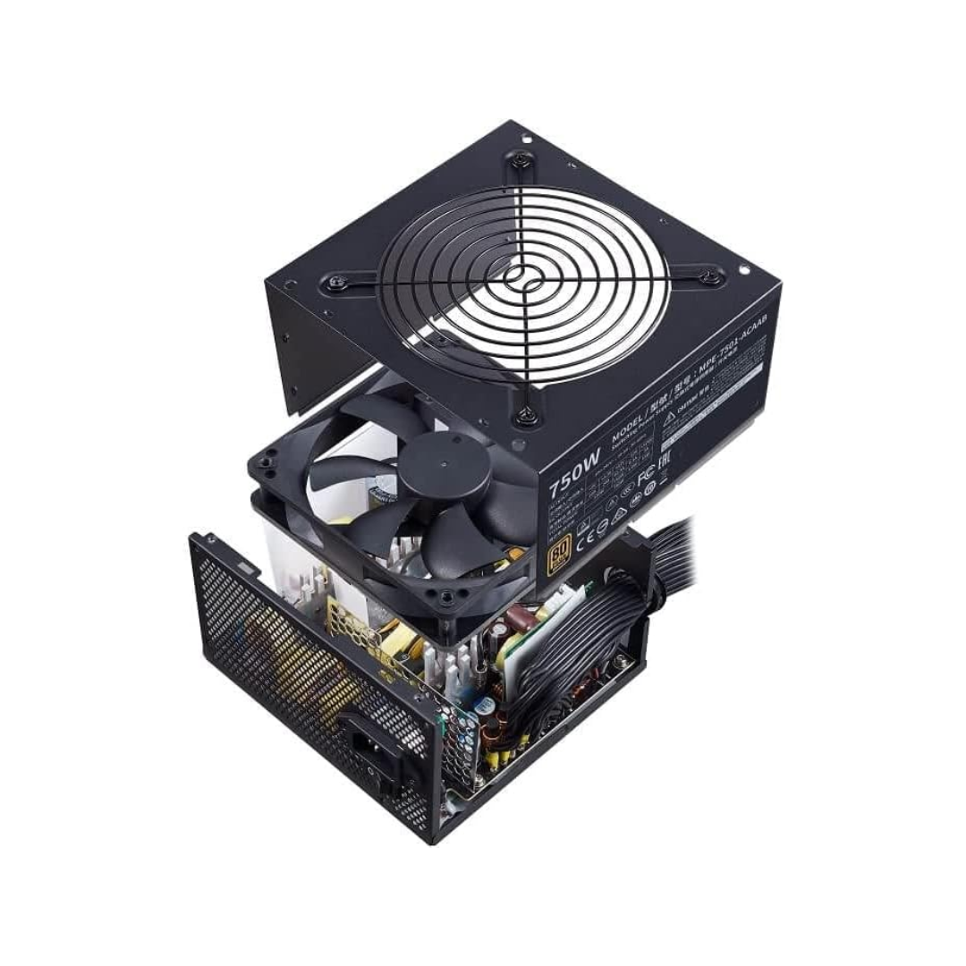 FUENTE DE PODER COOLER MASTER MWE 750 BRONZE V2 80 750W PLUS NO MODULAR ATX MPE-7501 ACAABUS NEGRO - Imagen 4