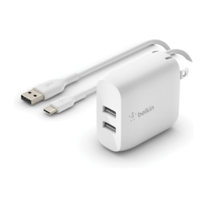 Belkin Wall Charger BoostCharge Dual 24w 1mts Cable USB-C